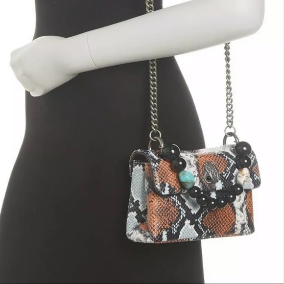 Snakeskin Crossbody Bag Orange Multi NWT - Picture 3 of 12